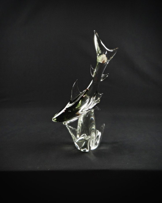 Image 1 of Murano glass shark signed Maestri Vetrai modernist vintage 60s