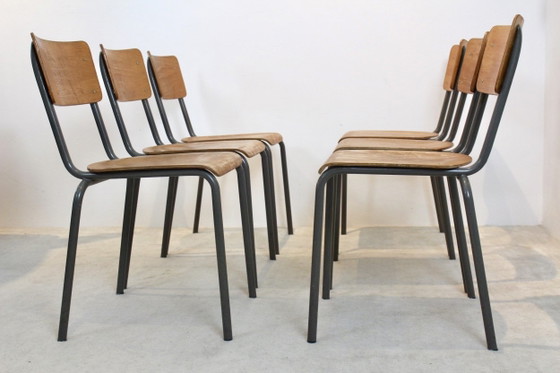 Dutch Design Industrial Plywood Chairs, Dining chairs, Metal, Industrieel (photo 10 of 10)
