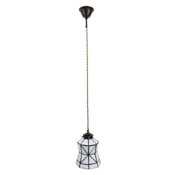 Lampada a sospensione Tiffany con fibbia, Lampade a sospensione, Cristallo, Vetro, Bianco (foto 4 di 4)
