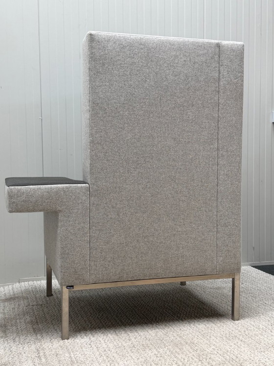 Fauteuil acoustique Palau Casala Bricks avec plateau, vert foncé/gris – polished steel (photo 3 of 10)