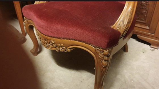 Italian Baroque Armchair – Velvet, Wood (photo 5 of 6)
