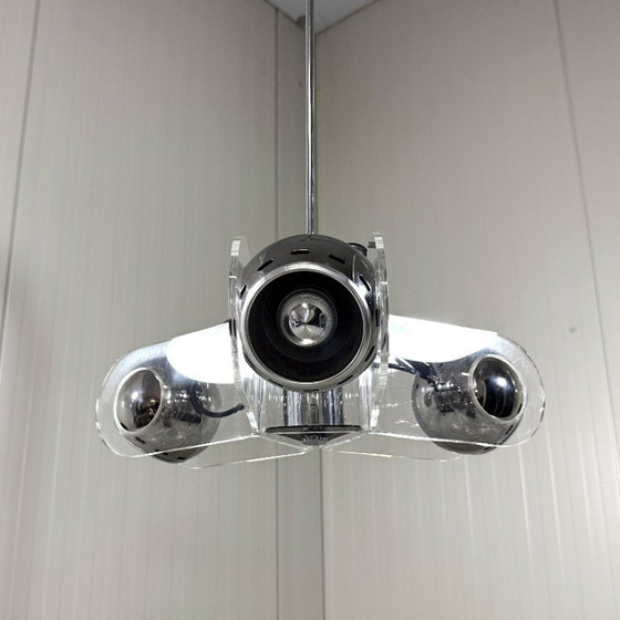 Image 1 of Lampada a sospensione in plexiglass stile Gino Sarfatti, anni '70