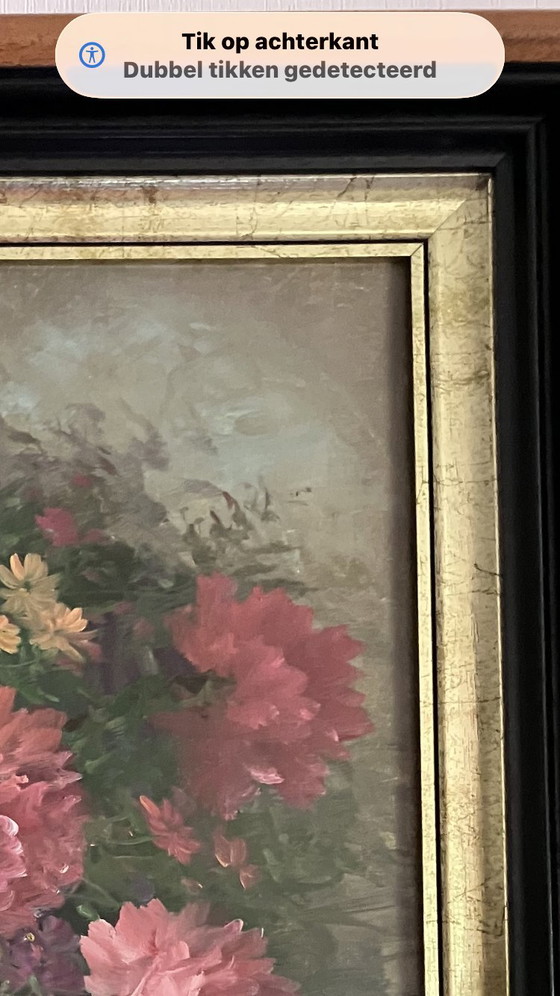 Image 1 of Magnificent Oil Painting by Gaston Quidousse (1938-1998) – Bouquet of Peonies
