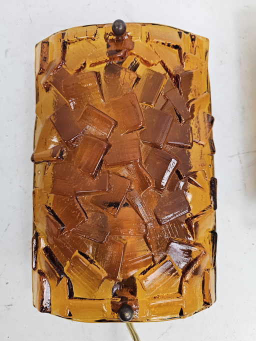 Conjunto de apliques de cristal ámbar Vitrika