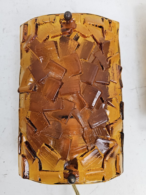 Image 1 of Conjunto de apliques de cristal ámbar Vitrika