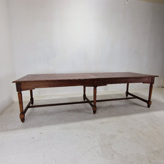 Image 1 of Élégante et très grande table à manger de monastère antique française, XIXe siècle