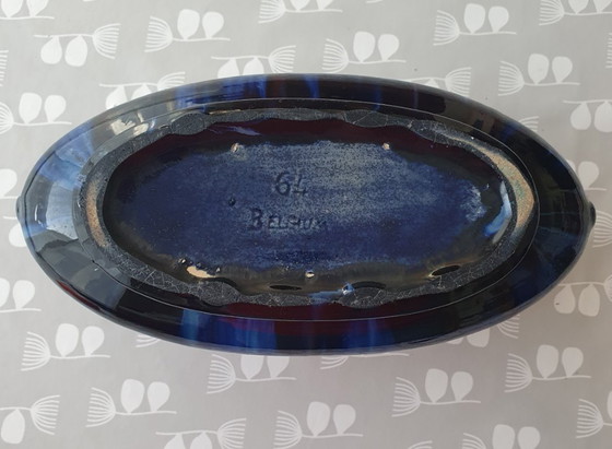 Image 1 of Wunderschöne Art-déco-Jardinière mit Thulin-Tropfglasur – B 38 cm