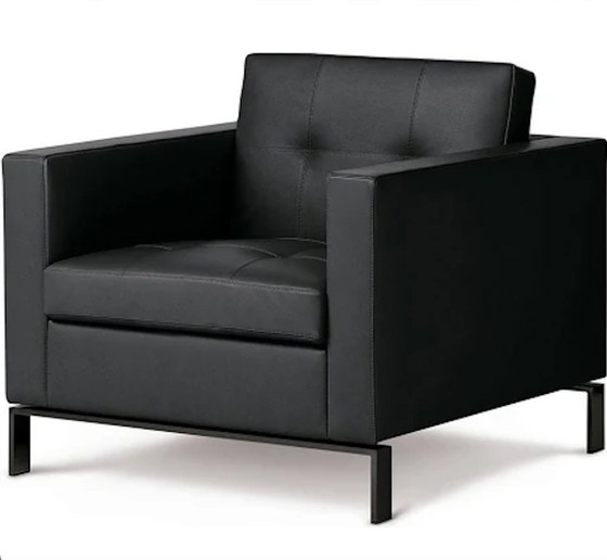 Image 1 of Walter Knoll Foster set – 2 Foster 502 armchairs – black leather – top condition