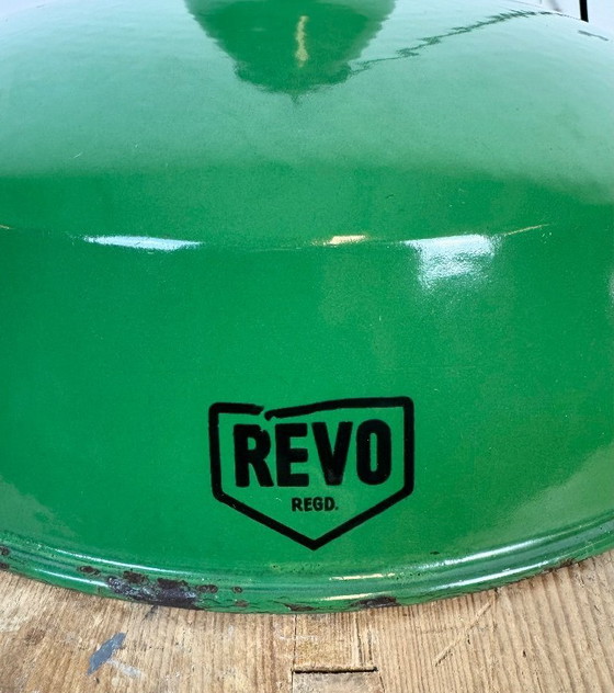 Image 1 of Industrial Green Enamel Factory Pendant Lamp from Revo, 1950s