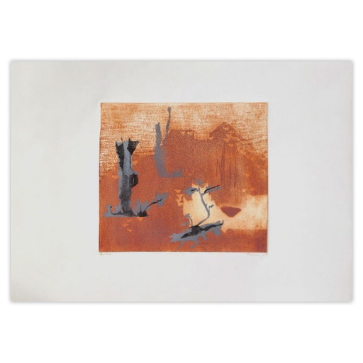 Monique Pehem (Breton-Prouté) Gravure Signée L'Étrange Paysage 2009 – lithos zeefdrukken, Paper
