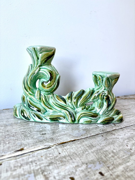 Vintage Belgian Art Deco Candle holder - Hubert Bequet – Ceramic (photo 2 of 11)