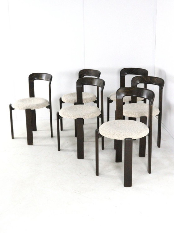 Image 1 of Set van 6 Bruno Rey model 3300 Kusch & Co eetkamerstoelen stoelen vintage