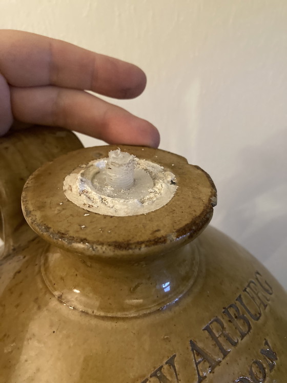 Image 1 of Galón de jarra Antiker, Honig glasierte salzkeramik, Sammlerstück 