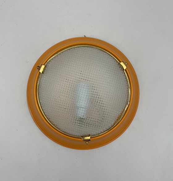 Image 1 of Paire de plafonniers/appliques murales - attribués à Fontana Arte, Italie vintage, petit modèle