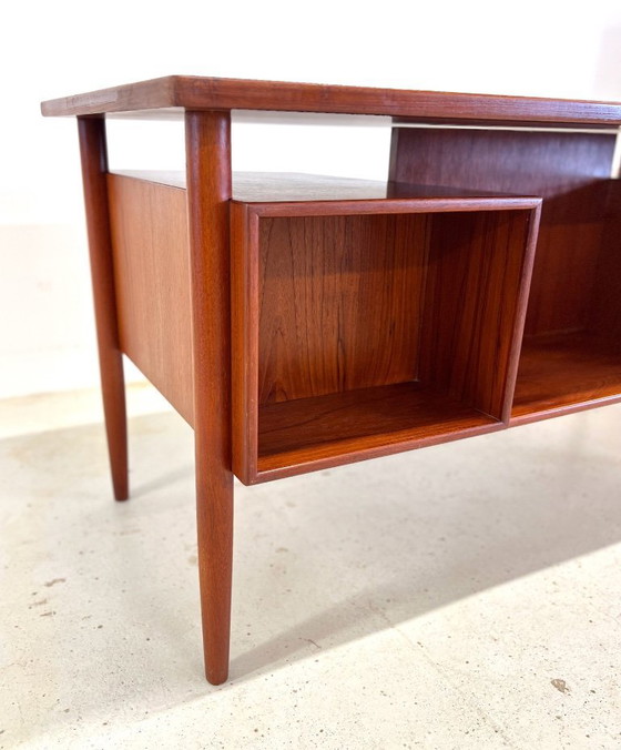 Image 1 of Danish Midcentury 'Floating-Top' Desk, 1960s.