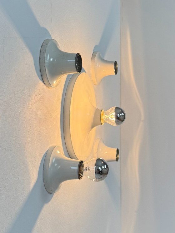 Image 1 of Set di 5 applique vintage, metallo laccato bianco, Germania, 1970