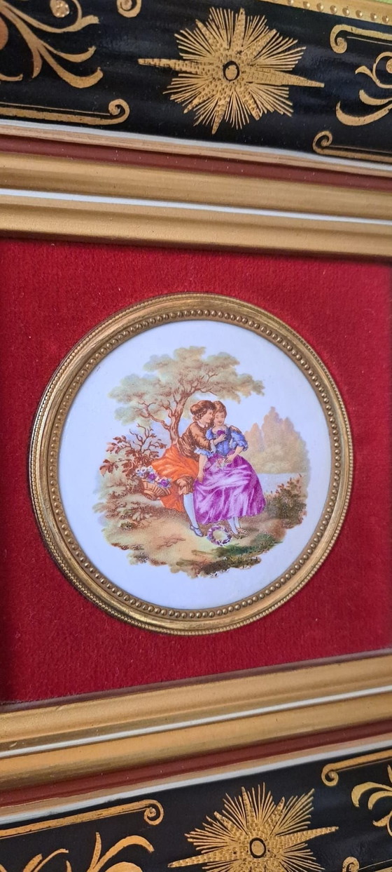 Vintage Limoges Painting, Art, Gold, Porcelain, Black (photo 8 of 9)