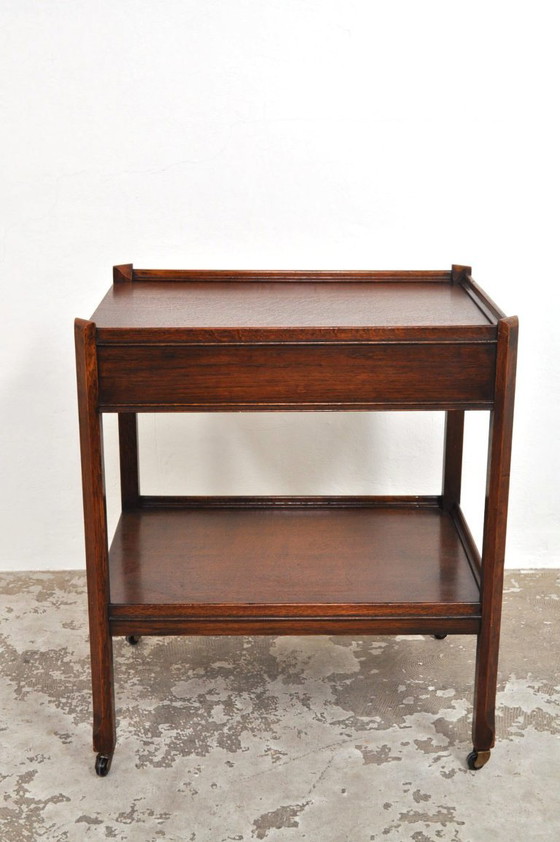 Image 1 of Chariot ancien en chêne avec tiroir, années 1920