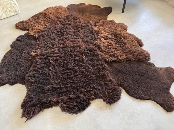 Image 1 of Huge, very luxurious, completely handmade, vintage sheepskin rug.