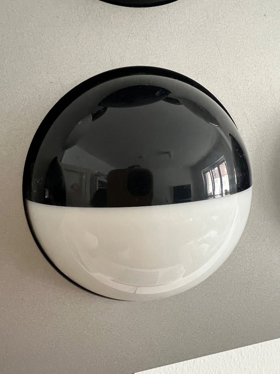 Image 1 of Paul Talman „Fifty Fifty“ AAN/UIT wandlamp voor Interaktives Licht Köln, 1965 Design