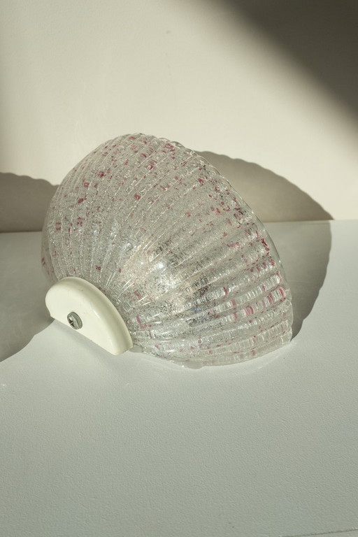 Set di 2 lampade da parete vintage in Murano con macchie rosa
