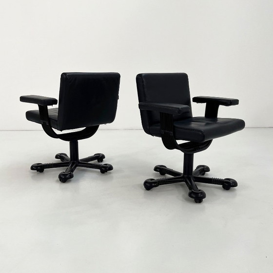 Sedia da ufficio girevole 'Mix' di Afra & Tobia Scarpa per Molteni, anni '70 – Sedie da ufficio, Leather (photo 2 of 10)
