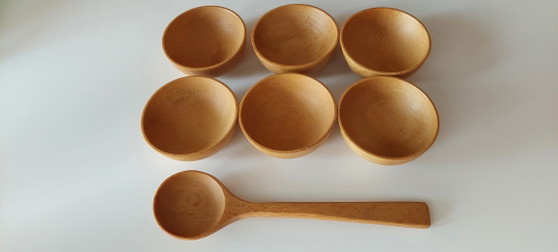 Image 1 of Set di arachidi in legno vintage, anni '60