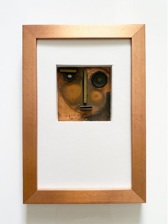 Image 1 of Scultura ritratto d'avanguardia in metallo fiammato. Germania, anni '90