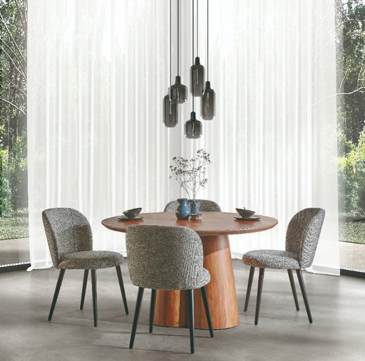 Round dining table mango brown