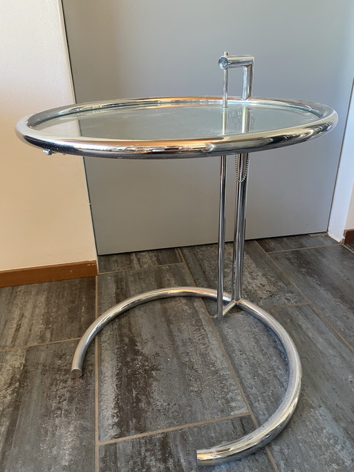 Table d'appoint classique Eileen Gray en verre transparent
