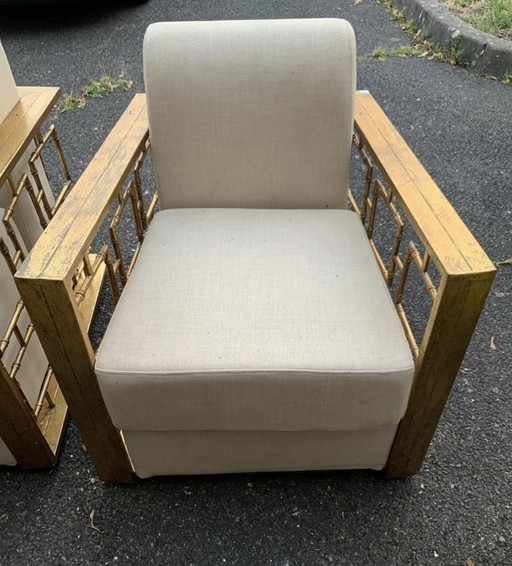 Par de sillones Bergère de bambú