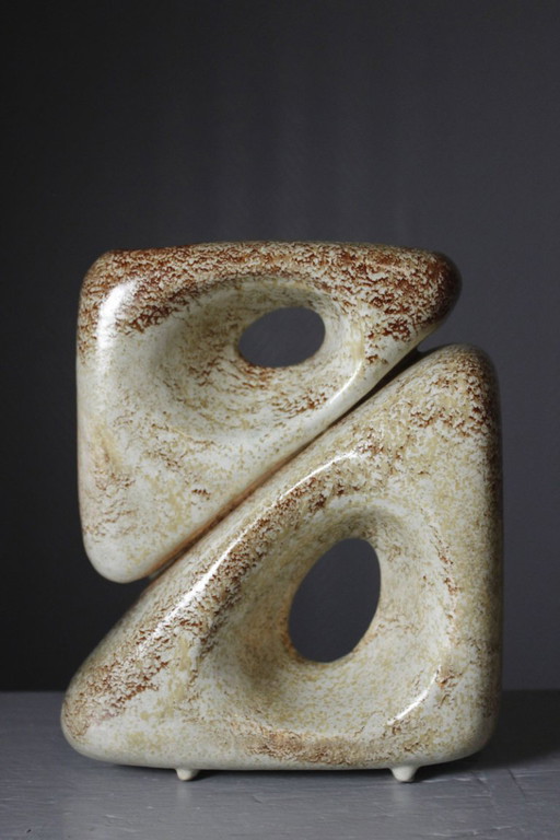 Roberto Rigon & Bertoncello Ceramiche - Free Form Double Body Vase Italy 1970s – vazen, Mid Century Modern (photo 2 of 9)