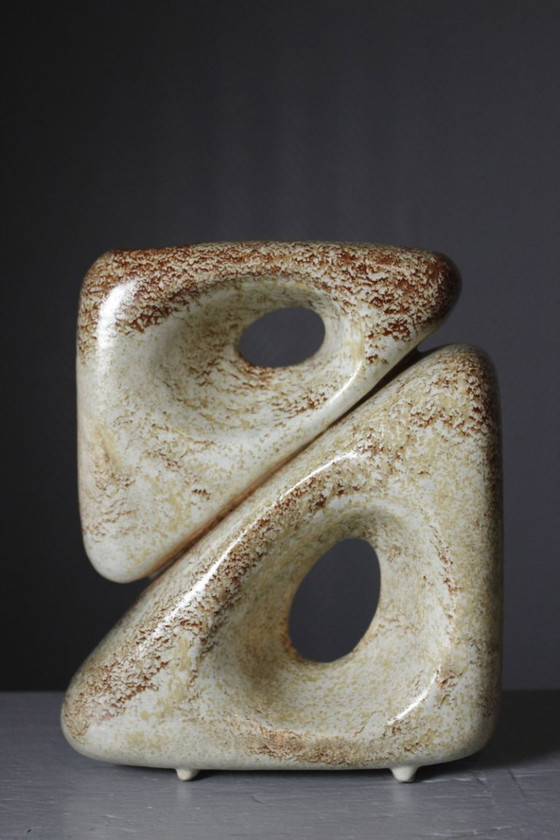 Roberto Rigon & Bertoncello Ceramiche - Free Form Double Body Vase Italy 1970s – Mid Century Modern (photo 2 of 9)