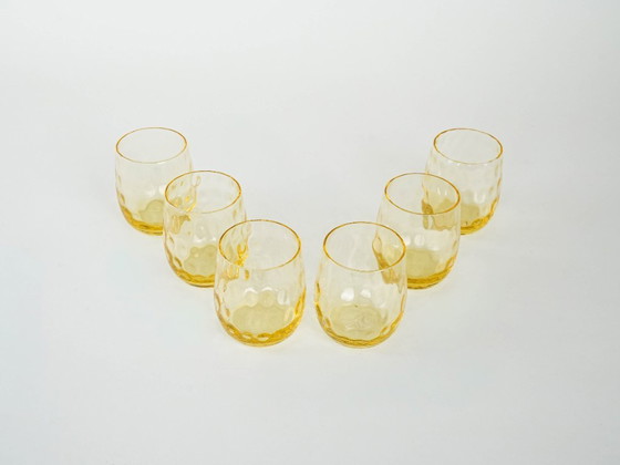 Image 1 of Set van zes glazen, Italiaans design, jaren 70, gemaakt in Italië.