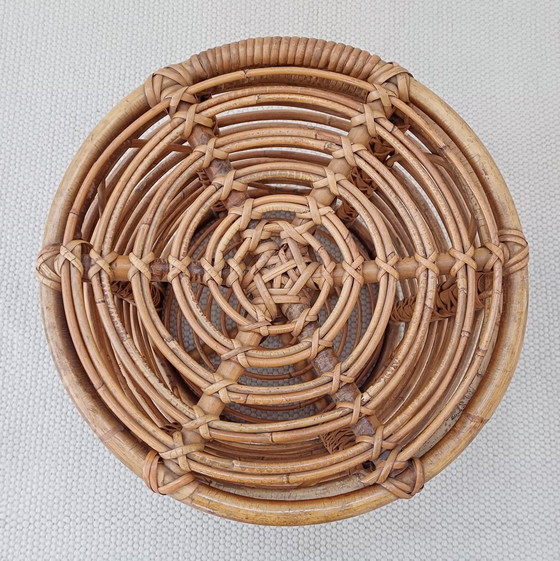 Image 1 of Sgabello Contenitore in Bamboo Anni '60