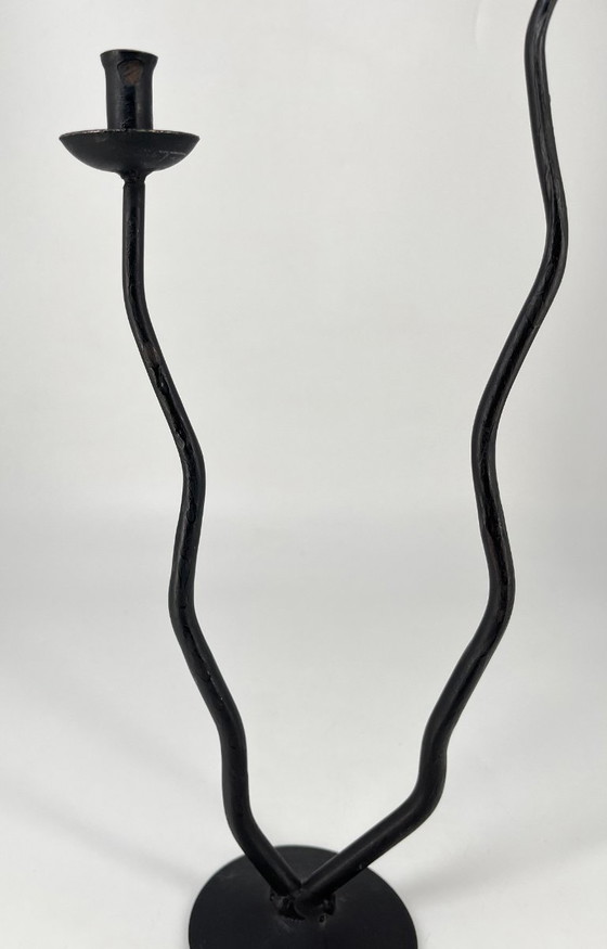 Image 1 of Candelabro scultoreo vintage in stile postmoderno/Memphis – "Wavy Design", anni '80