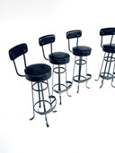 6x Tabouret de bar vintage en fer forgé '60