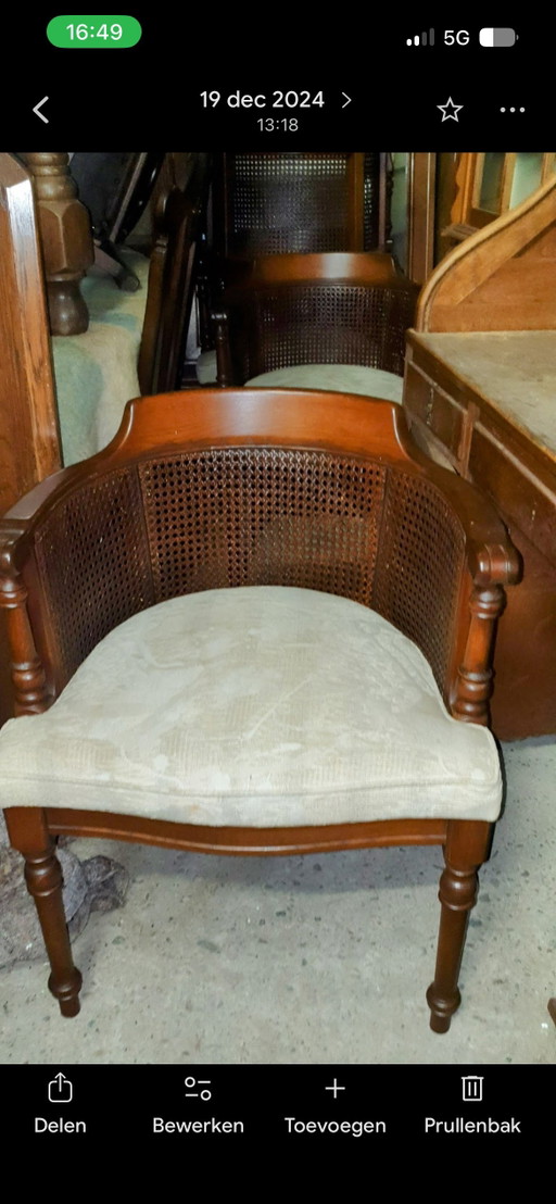 4 kersenhout eetkamer armstoelen 
