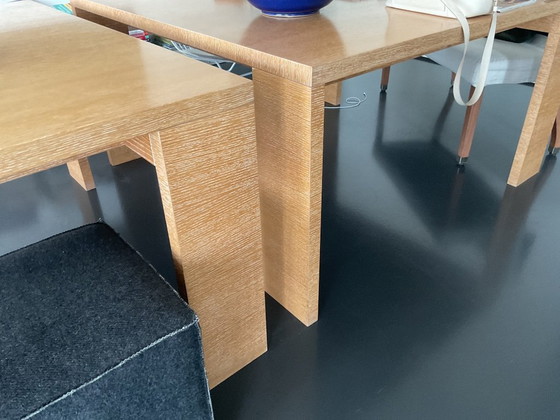 Image 1 of 2 Maxalto tables, Alceo, 1,38x1,38 cm brushed light oak