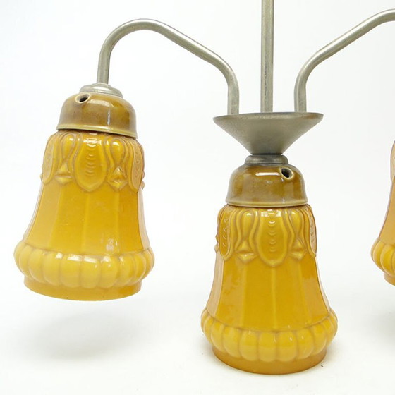 Mid-Century Chandelier From Polam, Germany, 1970s – Ceramic, Metal (photo 4 of 9)