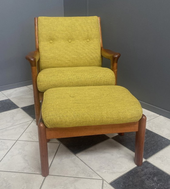 Image 1 of Fauteuil + Hocker Gustav Thams pour A/S Vejen Danemark 1960