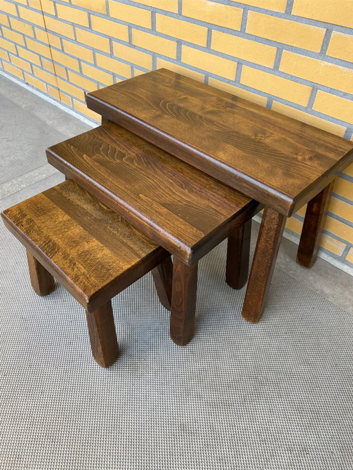 3x Brutalistischer Beistelltisch / Hocker
