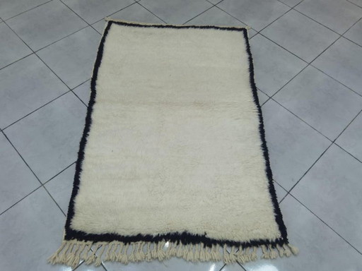 Tapis marocain blanc artisanal 250cmx150cm 