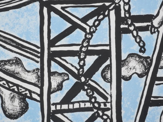 Fernand LEGER : Les Constructeurs (Bleu), Lithographie Signée – Lithographies et sérigraphies, Paper (photo 9 of 9)