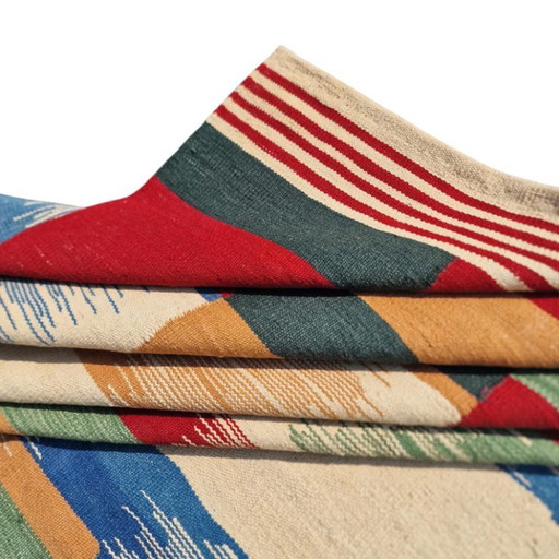 Handgeweven wollen kilimtapijt | Modern ikat-design | Verkrijgbaar in verschillende maten (photo 2 of 11)