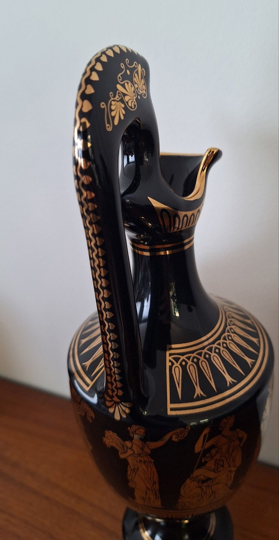Greek Vase / Hydria, Lambrou Bros S.A., 24k Gold, Ceramic, Black (photo 11 of 12)