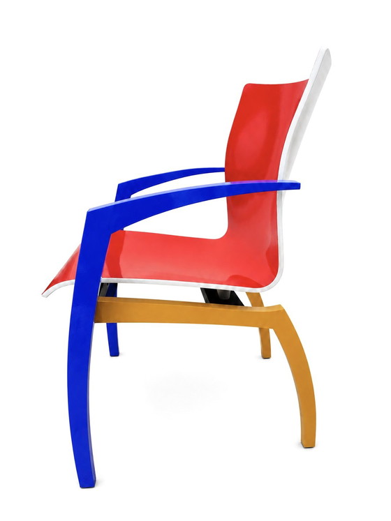 Sedia da pranzo Leolux Camarilla ispirata a "Mondrian" – Sedie da pranzo, Metal, Wood (photo 4 of 6)