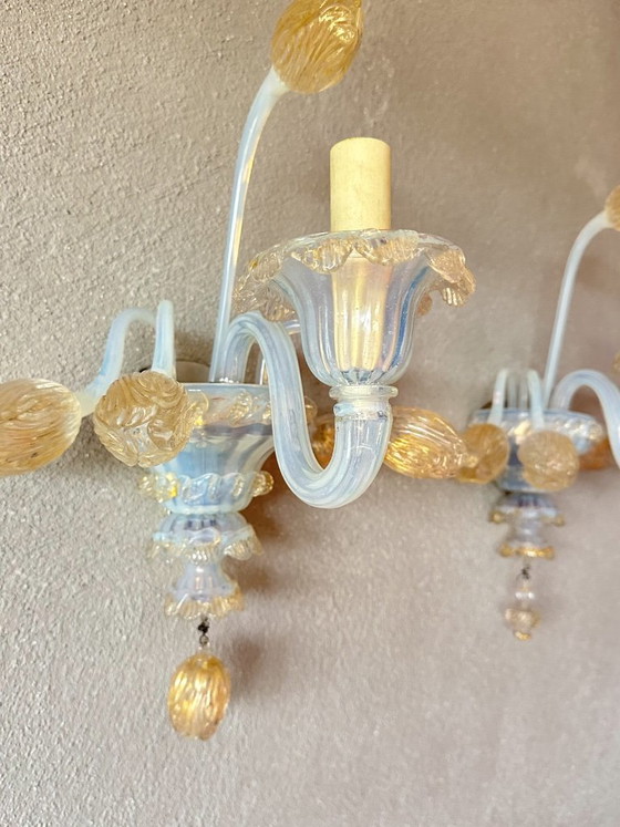 Vintage paar Murano wandlampen – Metaal, Murano Glas (photo 3 of 16)