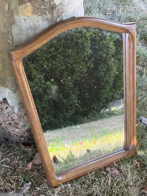 Image 1 of Miroir vintage de style danois du milieu du siècle – bois organique (environ 60x50cm)
