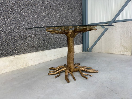 Mesa de comedor con forma de rama de árbol, década de 1980. – Mesas de comedor, Glass, Metal (photo 10 of 16)